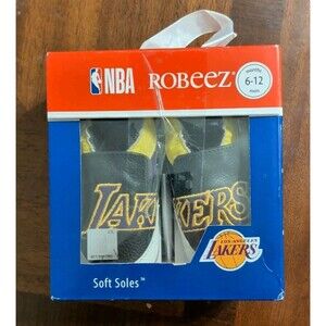 NBA Robeez Baby Los Angeles Lakers Leather Shoes Soft Sole Suede 6-12 Months NIB